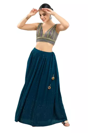 Padded Georgette V-Neck Blouse