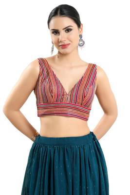Padded Georgette V-Neck Blouse 1