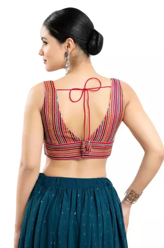 Padded Georgette V-Neck Blouse