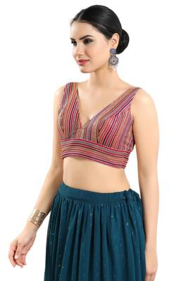 Padded Georgette V-Neck Blouse 3