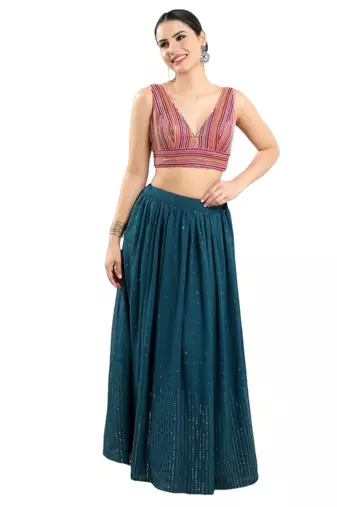 Padded Georgette V-Neck Blouse