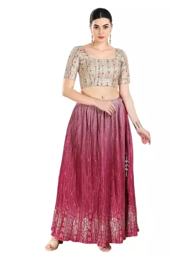 Padded Tassar Silk Square Neck Blouse