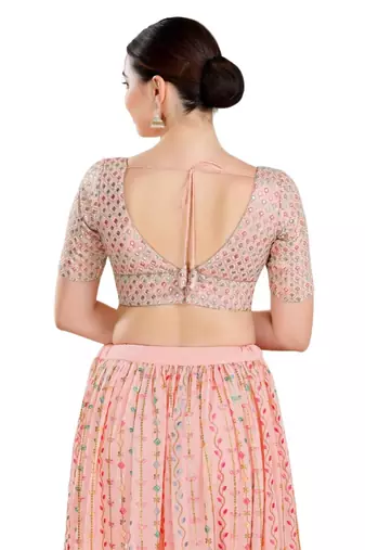 Padded Georgette V-Neck Blouse