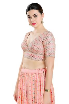 Padded Georgette V-Neck Blouse 3