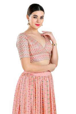 Padded Georgette V-Neck Blouse 4