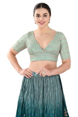 Padded Georgette V-Neck Blouse 1