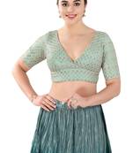 Padded Georgette V-Neck Blouse