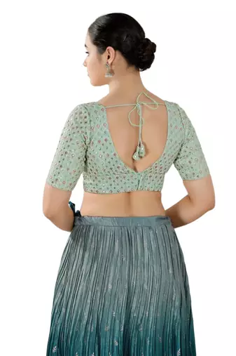 Padded Georgette V-Neck Blouse