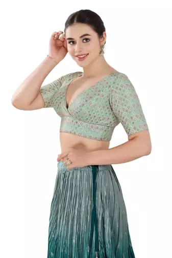 Padded Georgette V-Neck Blouse