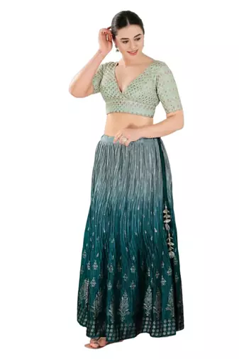 Padded Georgette V-Neck Blouse