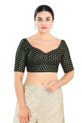 Padded Velvet Sweatheart Neck Blouse 1