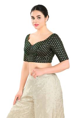Padded Velvet Sweatheart Neck Blouse 3