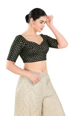 Padded Velvet Sweatheart Neck Blouse 4