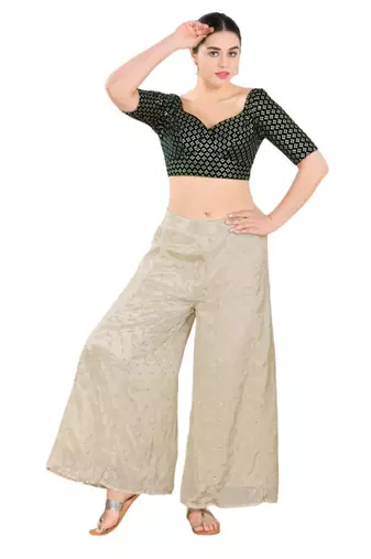 Padded Velvet Sweatheart Neck Blouse
