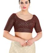 Padded Velvet Sweatheart Neck Blouse