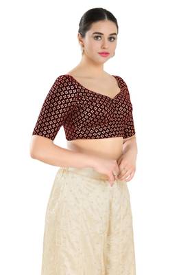Padded Velvet Sweatheart Neck Blouse 4