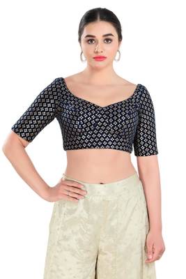 Padded Velvet Sweatheart Neck Blouse 1