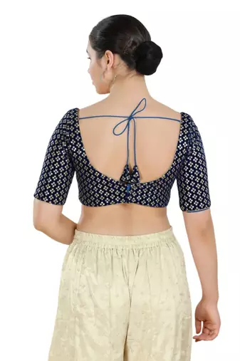 Padded Velvet Sweatheart Neck Blouse
