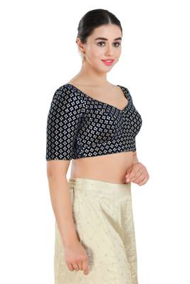 Padded Velvet Sweatheart Neck Blouse 4