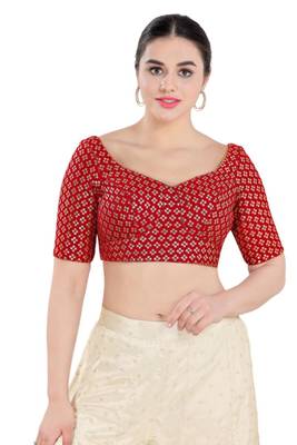 Padded Velvet Sweatheart Neck Blouse 1