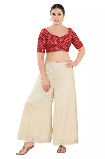 Padded Velvet Sweatheart Neck Blouse