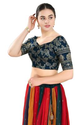 Padded Jacquard Sweatheart Neck Blouse 3