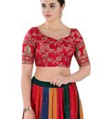 Padded Jacquard Sweatheart Neck Blouse