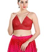 Padded Art Silk V-Neck Blouse