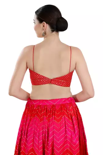 Padded Art Silk V-Neck Blouse