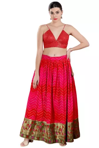 Padded Art Silk V-Neck Blouse