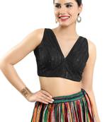 Padded Net V-Neck Blouse