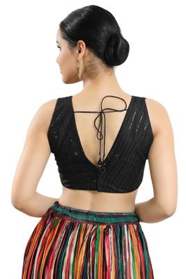 Padded Net V-Neck Blouse 2