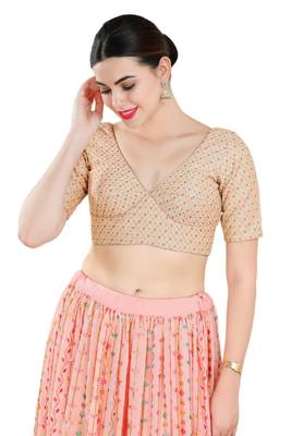Padded Art Silk V-Neck Blouse 1