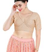 Padded Art Silk V-Neck Blouse