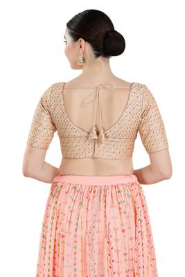 Padded Art Silk V-Neck Blouse 2