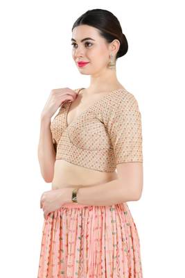 Padded Art Silk V-Neck Blouse 3