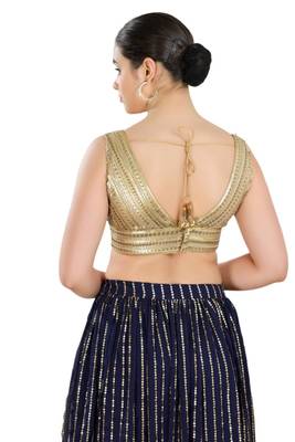 Padded Net V-Neck Blouse 2