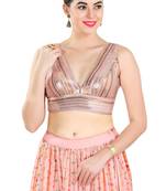 Padded Net V-Neck Blouse