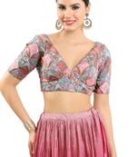 Multicolor Silk Printed Readymade Blouse