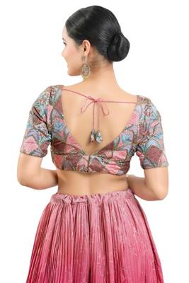 Multicolor Silk Printed Readymade Blouse 2