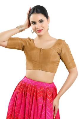 Padded Shimmer Round Neck Blouse 1