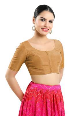 Padded Shimmer Round Neck Blouse 4