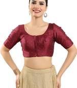 Padded Tafeta Silk Round Neck Blouse