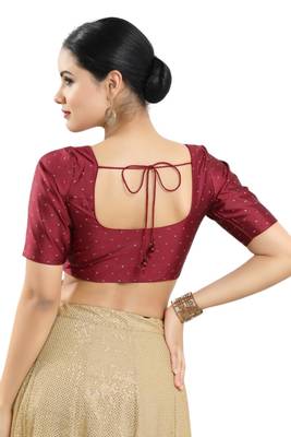 Padded Tafeta Silk Round Neck Blouse 2
