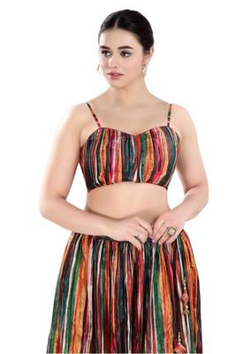 Padded Silk Sweatheart Neck Blouse 1