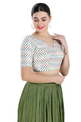 Padded Georgette V-Neck Blouse 4
