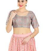 Padded Art Silk Round Neck Blouse