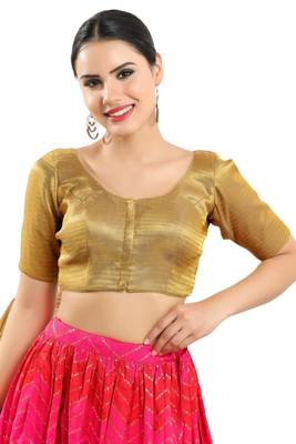 Padded Shimmer Round Neck Blouse 1