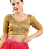 Padded Shimmer Round Neck Blouse