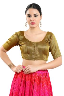 Padded Shimmer Round Neck Blouse 1
